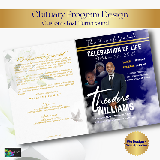 Memorial Obituary Program – Design Service (Digital File)